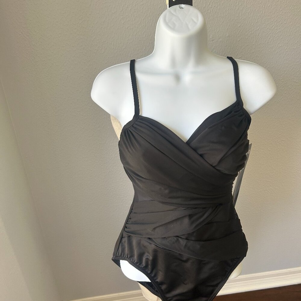 Sonoma Miraclesuit One Piece Bathing Suit Color Black Size 8